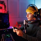 Man wearing game headset
