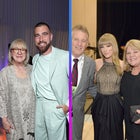 Donna Kelce, Travis Kelce, Scott Swift, Taylor Swift and Andrea Swift 