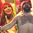 Taylor Swift Reacts to Shirtless Jason Kelce as They Celebrate Travis' Chiefs Win