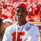 KANSAS CITY, MO - SEPTEMBER 23: Pat Mahomes, father of Patrick Mahomes, quarterback for the Kansas City Chiefs, watched the team warmup prior to the game against the San Francisco 49ers at Arrowhead Stadium on September 23, 2018 in Kansas City, Missouri. 