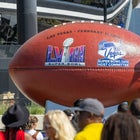 Visitors line up at the Super Ball at Allegiant Stadium on Wednesday, July 26, 2023, in Las Vegas. 