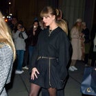 Taylor Swift is seen leaving Nobu Downtown restaurant on January 23, 2024 in New York City.