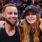 Steph Curry and Lindsay Lohan