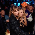 Taylor Swift and Brittany Mahomes Share Friendly Embrace at XS Nightclub inside Wynn Las Vegas on Feb. 11_Photo Credit Mike Kirschbaum_Wynn Las Vegas