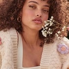 Lulus Chosen Charm Cream Knit Open-Front Embroidered Shrug Sweater