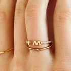 18K Gold Double Initial Custom Ring