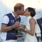 The Duchess of Sussex presents the trophy to her husband, the Duke of Sussex after his team the Royal Salute Sentebale Team defeated the Grand Champions Team, in the Royal Salute Polo Challenge, to benefit Sentebale, at The USPA National Polo Center in Wellington, Florida, US