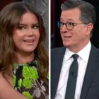 Maren Morris and Stephen Colbert