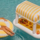 Giant Floating Yellow Cabana Stripe Drink Station