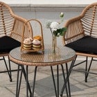 Tappio 3 Piece Outdoor Wicker Furniture Patio Bistro Set