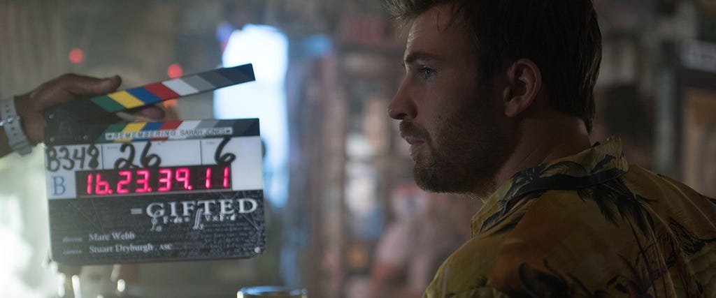 EXCLUSIVE: 10 Behind-the-Scenes Pics of Bearded and Brooding Chris Evans in 'Gifted'