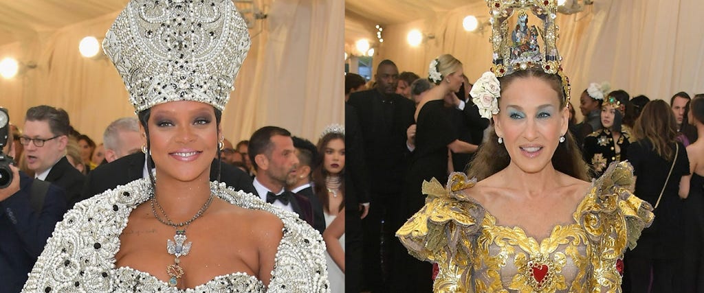 Rihanna and Sarah Jessica Parker at 2018 Met Gala