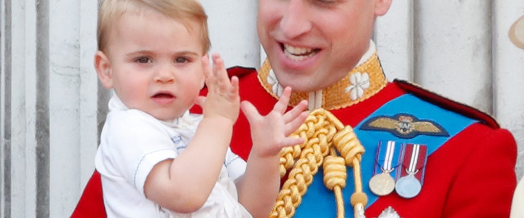 Prince Louis and Prince William at trooping the colour