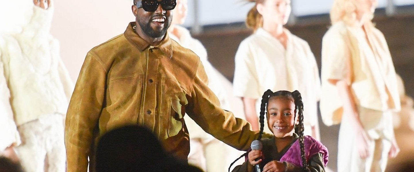 Kanye and North West at Yeezy Fashion Show