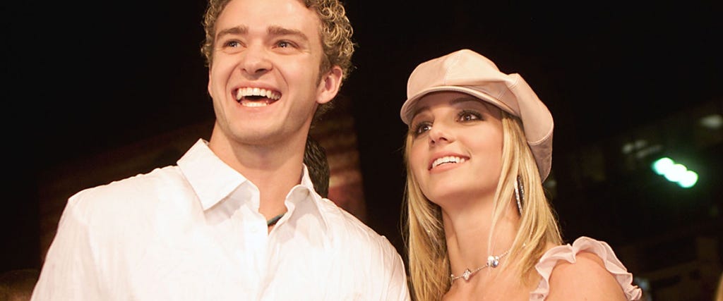 Britney Spears and Justin Timberlake at the premiere of Crossroads