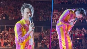 Watch Harry Styles' Reaction to Being Hit in the Crotch With a Water Bottle on Stage