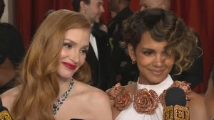 Watch Halle Berry and Jessica Chastain’s Squeal-Filled Meet-Up on Oscars Red Carpet (Exclusive)