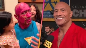 Dwayne 'The Rock' Johnson's Daughters Cover Him in Pink Lipstick!