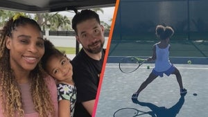 Serena Williams’ Daughter Olympia Shows Off Back-Hand Playing Tennis 