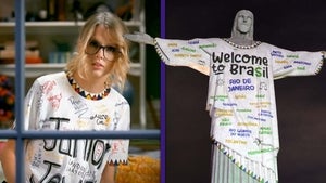 Taylor Swift's 'Junior Jewels' T-Shirt Projected Onto Christ the Redeemer in Brazil