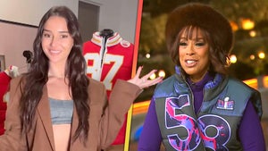 Gayle King Gifted Custom Super Bowl Vest by Kristin Juszczyk