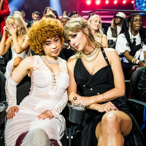  Ice Spice and Taylor Swift attend the 2023 Video Music Awards at Prudential Center on September 12, 2023 in Newark, New Jersey.