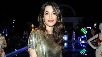 Amal Clooney Glimmers in Metallic Dress For a Rare Ladies Night Out With Isla Fisher