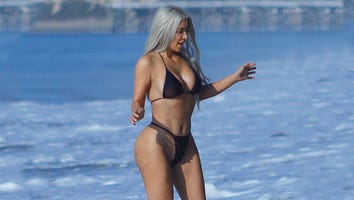 Kim Kardashian Rocks Itty Bitty, Butt-Baring Thong Bikini on the Beach