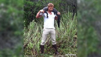 Kellan Lutz Carries 4-Foot Alligator