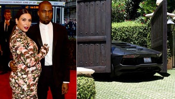 Kanye's 750K Car Gets Stuck In Kim's Gate