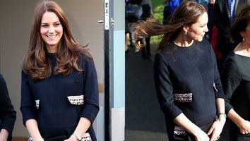 Pregnant Kate Middleton Glows in Adorable Navy Shift Dress