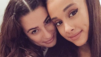 Ariana Grande & Lea Michele Mess Around on 'Scream Queens' Set
