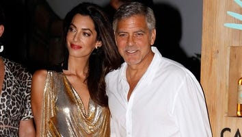 Amal Clooney Dazzles in Gold Mini-Dress for Date Night