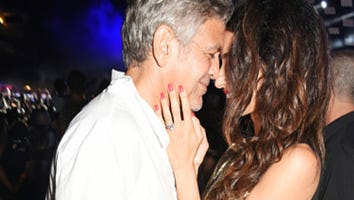 George Clooney Photobombs Cindy Crawford, Then Cuddles With Amal!