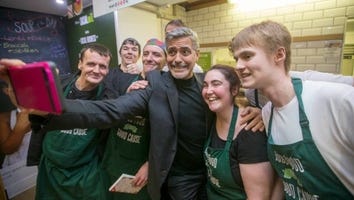 George Clooney Pays Surprise Visit to Scottish Sandwich Shop With a Mission