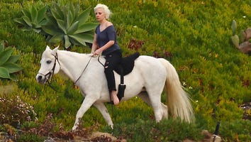 Lady Gaga Looks Absolutely Whimsical Riding Her Horse Barefoot in Malibu