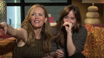 Watch Dakota Johnson and Leslie Mann Hilariously Hit on a Reporter During Interview