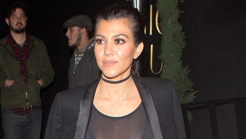 Kourtney Kardashian Steps Out in Totally Sheer Top With Sister Kendall Jenner