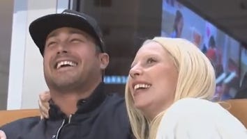 Lady Gaga and Taylor Kinney Adorably Smooch on the Chicago Blackhawk's Kiss Cam