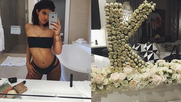 Kylie Jenner Posts Impromptu Swimsuit Photo Shoot, Shows Off Giant "K" Bouquet on Instagram