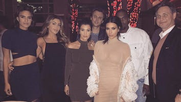 Kim Kardashian Shows Major Cleavage and Licks Kanye West's Shoulder While Celebrating Kourtney's Birthday Agai