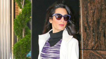 Amal Clooney Steps Out in Stunning All-White Ensemble and Color-Coordinated Sunglasses