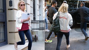 Kelly Ripa Wears 'Freedom' Jacket to Michael Strahan's Next-to-Last Day at 'Live!'