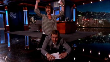 Ryan Gosling Wears Uncomfortably Tight Suit, Lets a Female Fan Straddle Him on 'Kimmel'