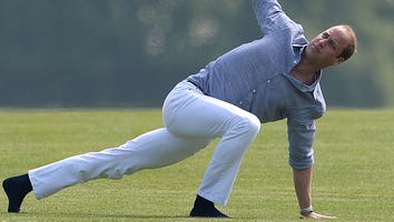 Prince William Performing Yoga Moves in White Jeans Is Your New Everything