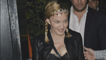 Madonna Shares Pic of Lourdes and Rocco Hugging, Dons Black Cleavage-Baring Dress for Family Night Out