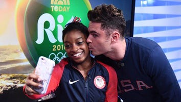 Simone Biles Finally Meets Zac Efron -- And Gets a Kiss!