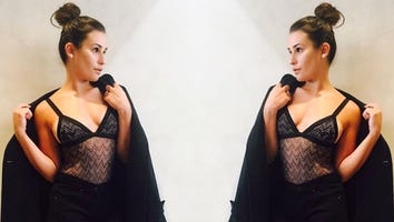 Lea Michele Shows Off Her Curves in Sheer Lace Outfit
