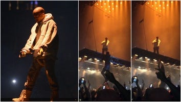 Kanye West Deals With a Fan Trying to Climb 'Saint Pablo Tour' Floating Stage With Wave Of His Hand