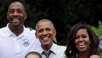 President Barack Obama Pranks Basketball Great Alonzo Mourning at the White House -- See the Pics!